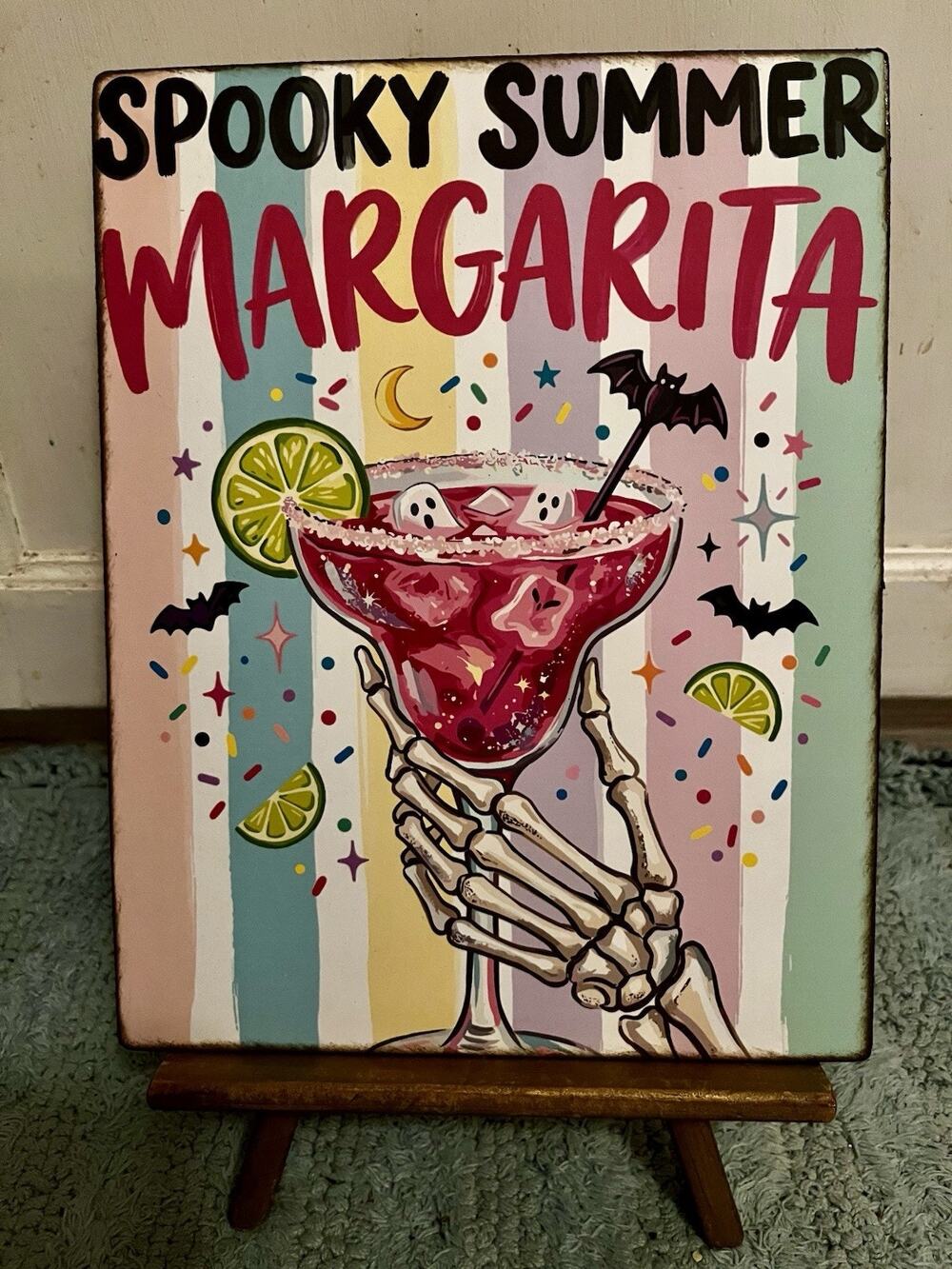 Summerween, Margarita, Spooky Summer, Handcrafted Plaque / Sign